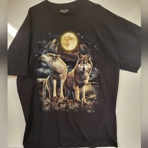 NWOT Nature Wolf t-shirt, Double Sided Classic Vtg Rock Chang Design, XL